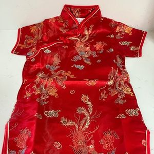 New Kimono Dress kids red size 2,New Asian kimono dress,Chinese New yr dress NEW